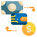 money, exchange, digital, cash, currency, payment, banking, wallet icon