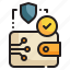 digital, check, security, protection, safety, locked, secure, wallet icon 