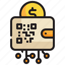digital, qr, code, money, coin, currency, payment, wallet icon