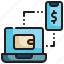 money, transfer, mobile, banking, digital, currency, payment, wallet icon 