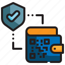 shield, protection, security, digital, protect, padlock, wallet icon