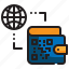 world, global, money, digital, cash, business, payment, wallet icon 