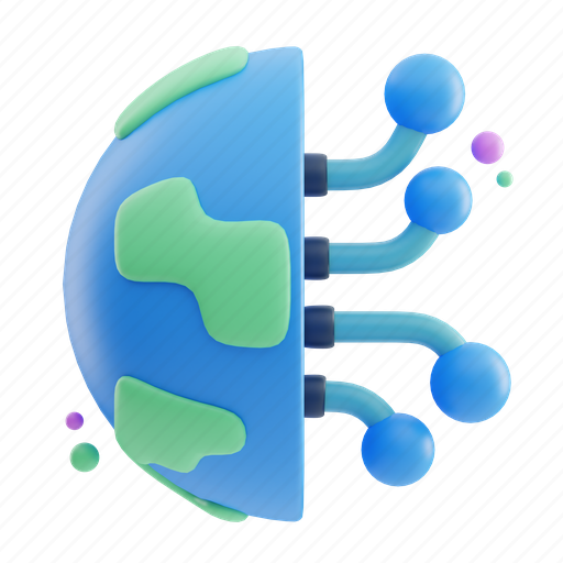 Digitalization, world, planet, globe, flag, map, global 3D illustration - Download on Iconfinder