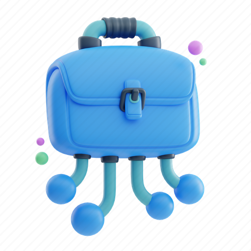 Digitalization, bag, briefcase, ecommerce, shop, money, shopping 3D illustration - Download on Iconfinder