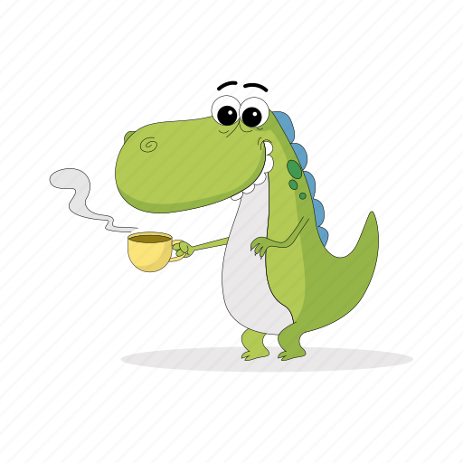 Coffee, dinosaur, emoji, emoticon, smiley, sticker icon - Download on Iconfinder
