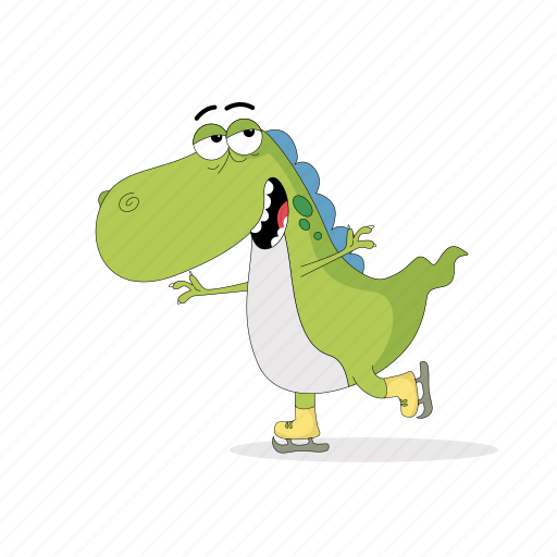 Dinosaur, emoji, emoticon, ice, skater, smiley, sticker icon - Download on Iconfinder
