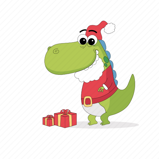 Dinosaur, emoji, emoticon, santa, smiley, sticker icon - Download on Iconfinder