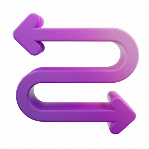 Zigzag, arrow, left, right 3D illustration - Download on Iconfinder