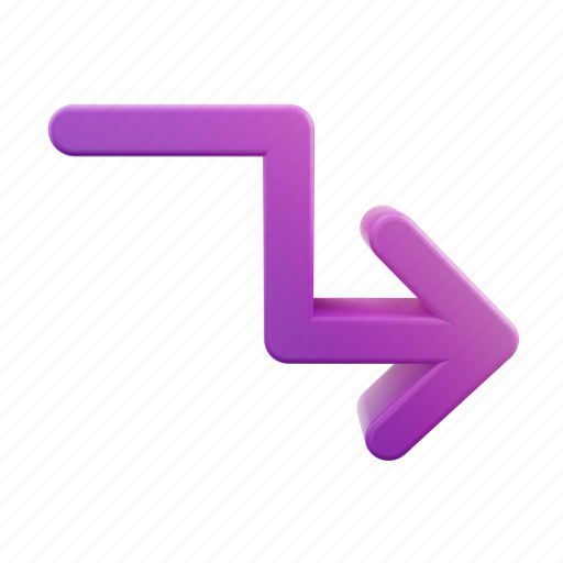 Zigzag, down, right 3D illustration - Download on Iconfinder
