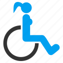 disabled lady, female, handicap, patient seat, wheel chair, wheelchair, woman