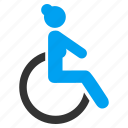 disabled lady, female, handicap, patient seat, wheel chair, wheelchair, woman