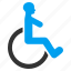 damaged, disable, disabled man, handicap, invalid person, patient chair, wheelchair 