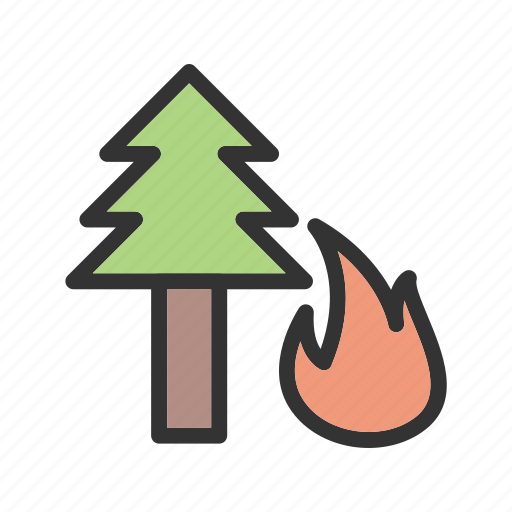 Danger, disaster, fire, flame, forest, pine, tree icon - Download on Iconfinder