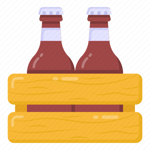 Wine crate, wine, alcohol, wine bottles, beer crate icon - Download on Iconfinder