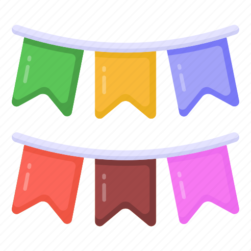 Buntings, party flags, garlands, decoration, banners icon - Download on Iconfinder