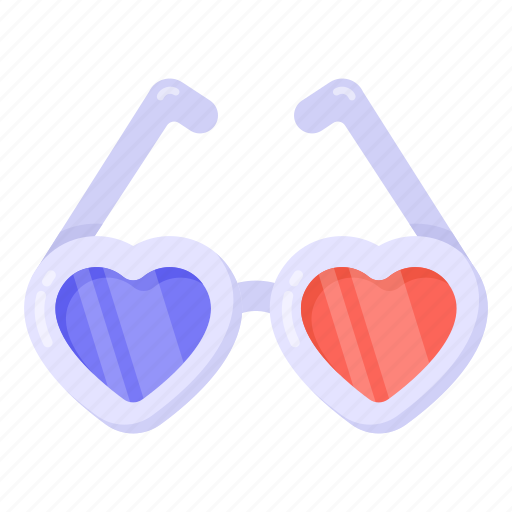 Heart glasses, cinema glasses, eye specs, eyewear, eye accessory icon - Download on Iconfinder