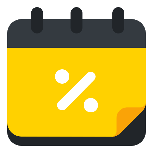 Calendar, discount, percentage, sale, time, date, offer icon - Free download