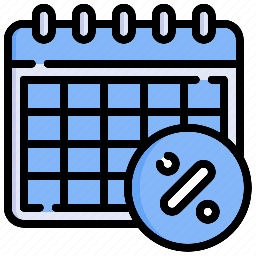 Calendar, black, friday, percentage, sale, schedule icon - Download on Iconfinder