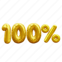 100 percent, percentage, discount, sale, balloon number 