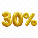 30 percent, percentage, discount, sale, balloon number 