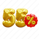 55 percent, percentage, discount, sale, balloon number 