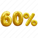 60 percent, percentage, discount, sale, balloon number 