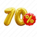 70 percent, percentage, discount, sale, balloon number 