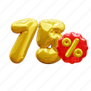 75 percent, percentage, discount, sale, balloon number 