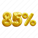 85 percent, percentage, discount, sale, balloon number 