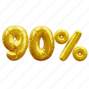 90 percent, percentage, discount, sale, balloon number 