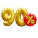 90 percent, percentage, discount, sale, balloon number 