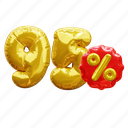 95 percent, percentage, discount, sale, balloon number 