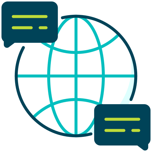 Global, conversation, bubble speech, worldwide, networking, connection, social network icon - Free download