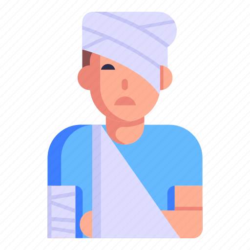 Patient, accident, bandage, injured, injured person icon - Download on Iconfinder