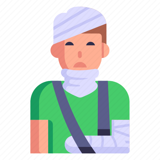 Patient, accident, bandage, injured, injured person icon - Download on Iconfinder