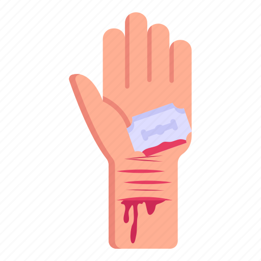Suicide attempt, vein cut, wrist cut, bandage, wrist injury icon - Download on Iconfinder