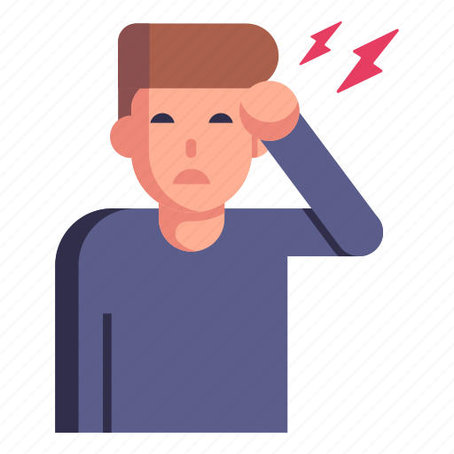 Migraine, headache, stress, head pain, sick person icon - Download on Iconfinder
