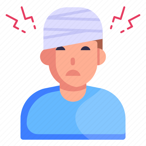 Fractured head, head injury, injured person, brain injury, brain damage icon - Download on Iconfinder