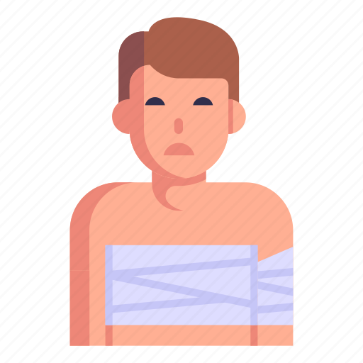 Shoulder injury, chest bandage, shoulder bandage, injury, arm injury icon - Download on Iconfinder