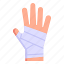 fractured hand, bandage, injured hand, broken hand, wrist injury