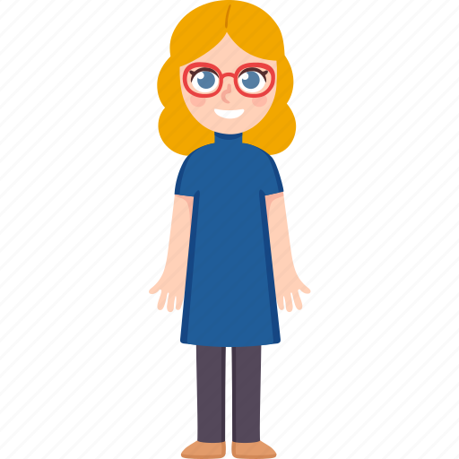 Girl, blonde, child, glasses, cute, smart icon - Download on Iconfinder