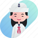 avatar, chinese, diversity, girl, people, profession, sailor