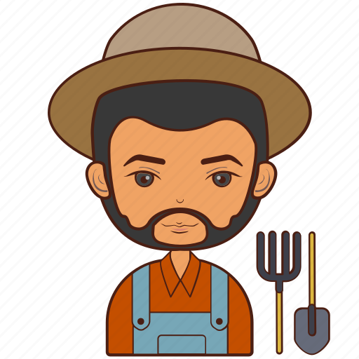 Farmer, agriculture, farming, gardening, beard, man, diversity icon - Download on Iconfinder
