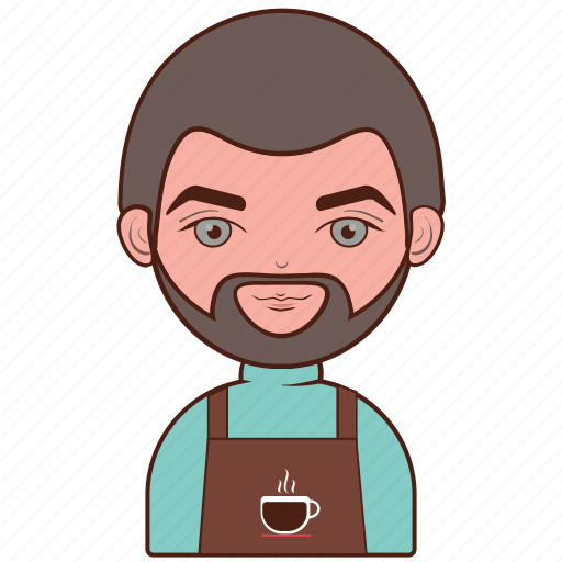 Barista, coffee, cup, cafe, beard, man, diversity icon - Download on Iconfinder