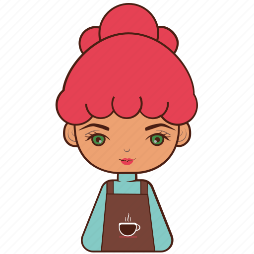 Barista, coffee, cup, cafe, woman, diversity, avatar icon - Download on Iconfinder