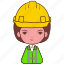 contractor, construction, worker, building, woman, diversity, avatar 