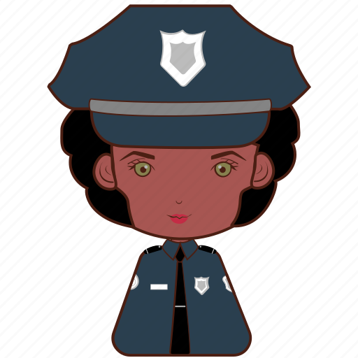 Officer, police, woman, afro, diversity, avatar icon - Download on Iconfinder
