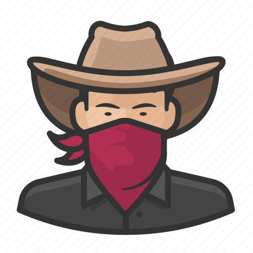 Asian, avatar, bandit, bandito, cowboy, male, man icon - Download on Iconfinder