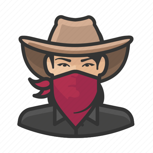 Asian, avatar, bandit, bandita, cowgirl, user, woman icon - Download on Iconfinder