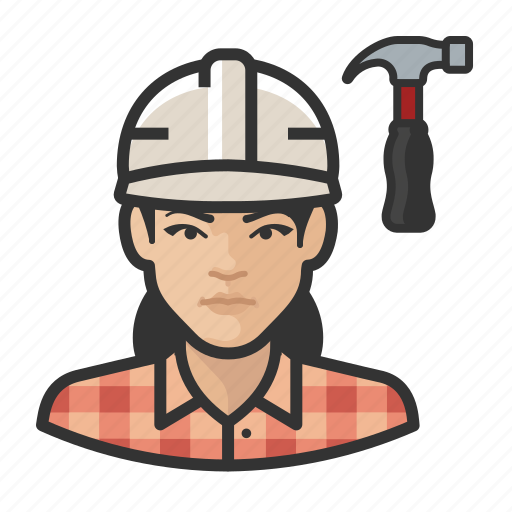 Asian, avatar, carpenter, female, user, woman icon - Download on Iconfinder